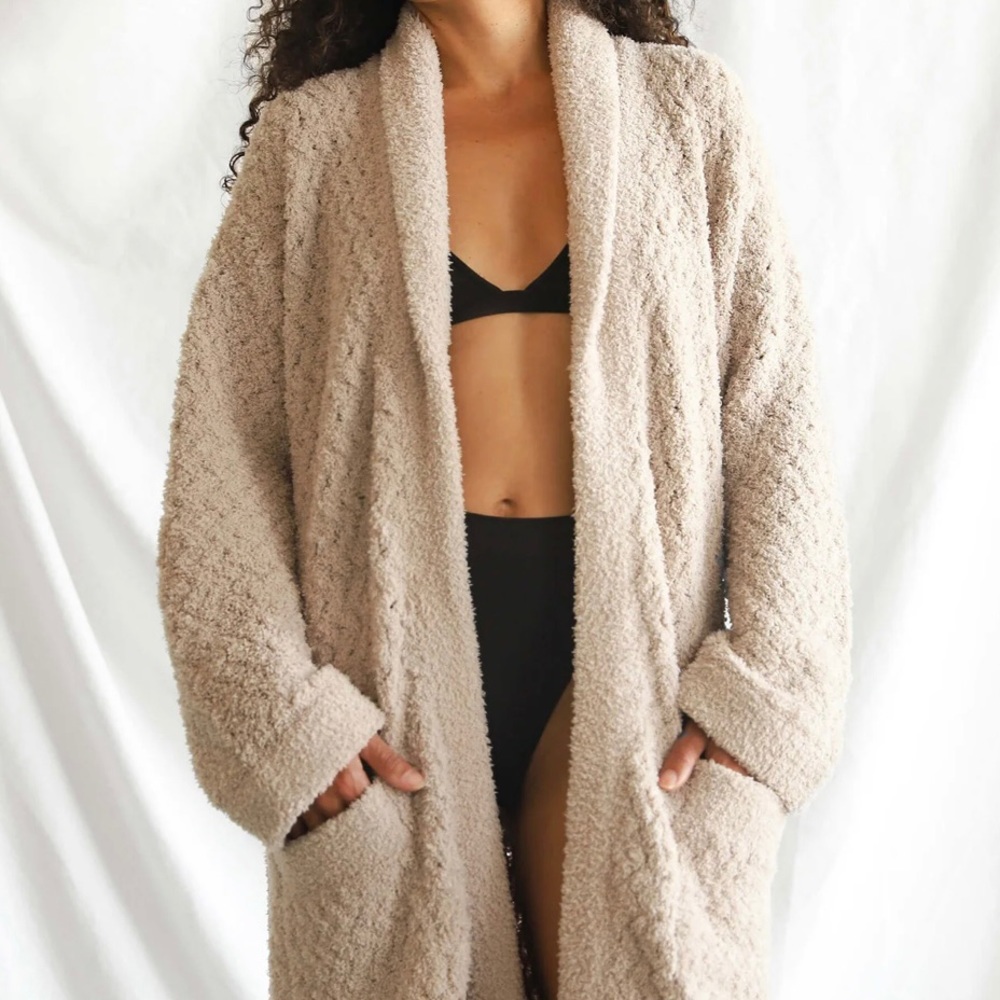 NEW Sunday Citizen Snug Waffle Robe Cream One Size